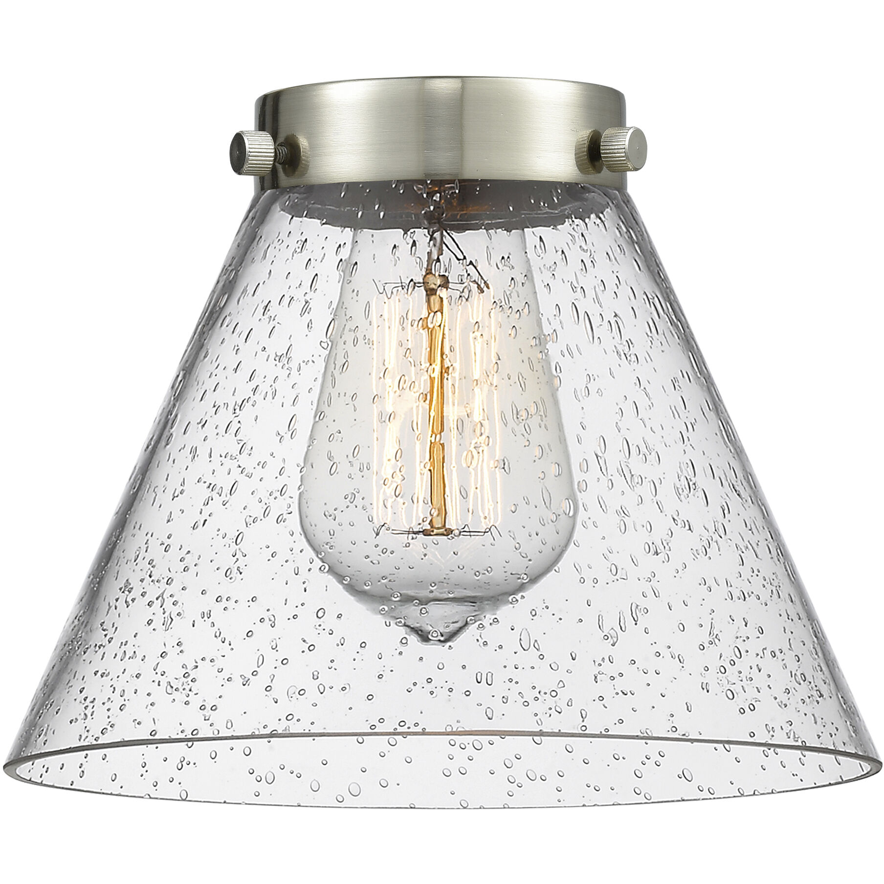 Franklin Restoration Cone 1 Light 8 inch Brushed Satin Nickel Mini Pendant Ceiling Light in Incandescent, Seedy, Franklin Restoration